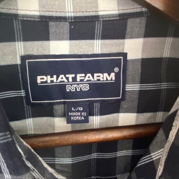 Phat Farm Navy and White Button Up Shirt - Large - Picture 5 of 5